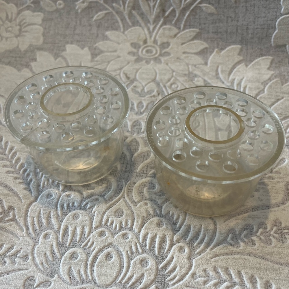 Vintage Plastic Candlestick Flower Arrangers